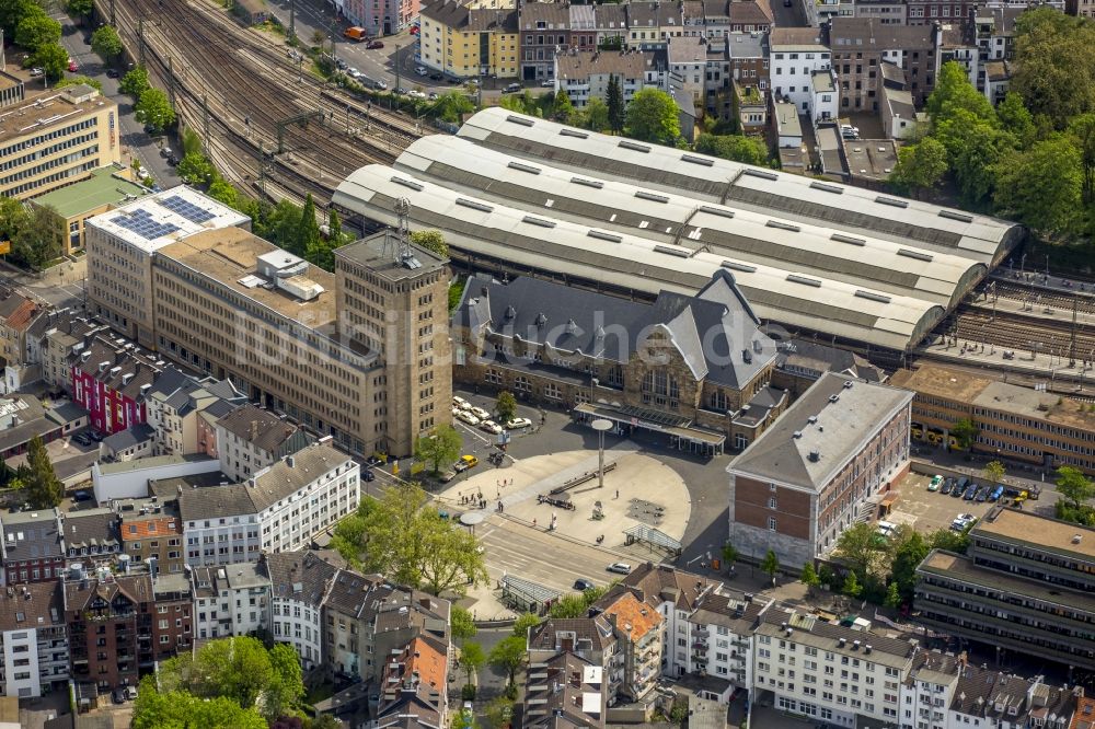 Luftaufnahme Aachen - Hauptbahnhof der Deutschen Bahn in Aachen im Bundesland Nordrhein-Westfalen