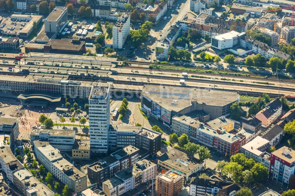 Bochum von oben - Hauptbahnhof der Deutschen Bahn in Bochum im Bundesland Nordrhein-Westfalen, Deutschland