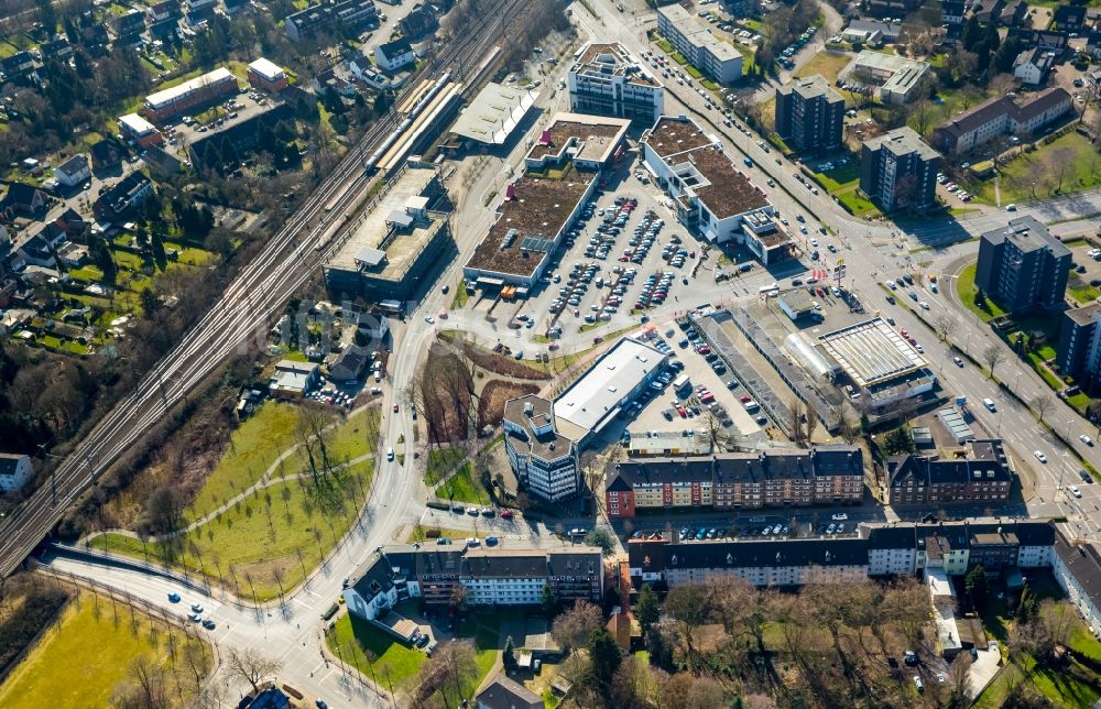 Luftbild Bottrop - Hauptbahnhof der Deutschen Bahn in Bottrop im Bundesland Nordrhein-Westfalen