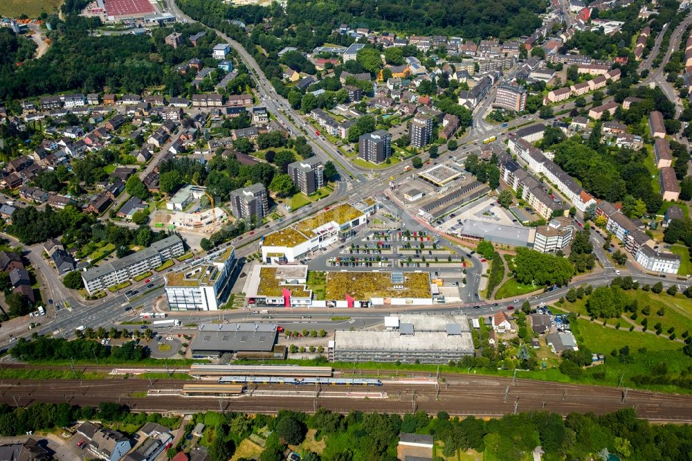 Bottrop von oben - Hauptbahnhof der Deutschen Bahn in Bottrop im Bundesland Nordrhein-Westfalen