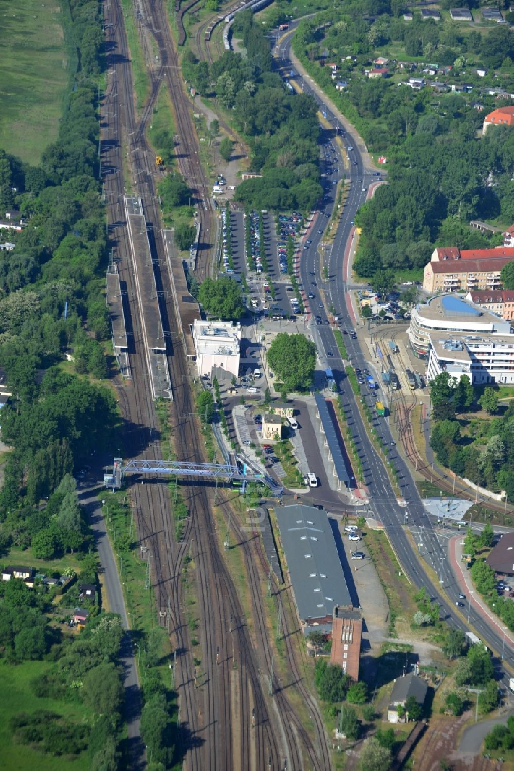 Brandenburg an der Havel aus der Vogelperspektive: Hauptbahnhof der Deutschen Bahn in Brandenburg an der Havel im Bundesland Brandenburg