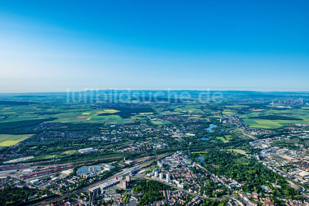 Braunschweig von oben - Hauptbahnhof der Deutschen Bahn in Braunschweig im Bundesland Niedersachsen