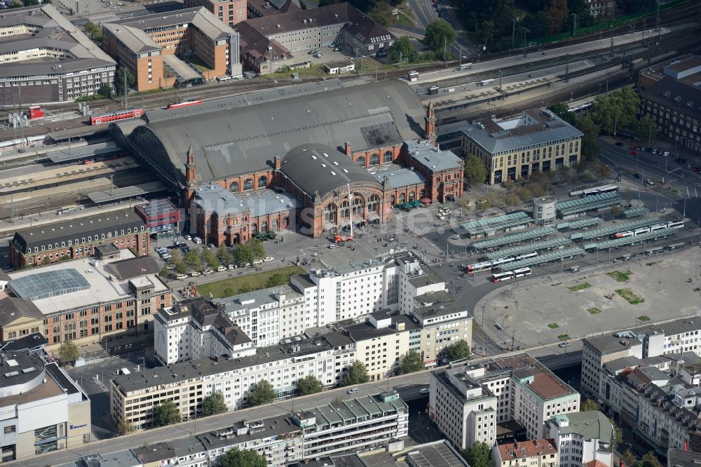 Luftaufnahme Bremen - Hauptbahnhof der Deutschen Bahn in Bremen