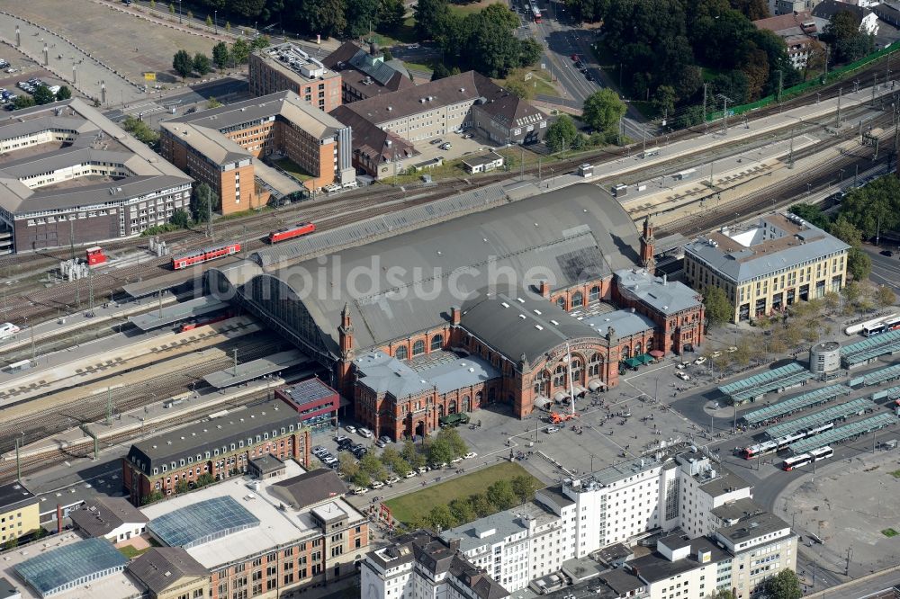 Luftaufnahme Bremen - Hauptbahnhof der Deutschen Bahn in Bremen