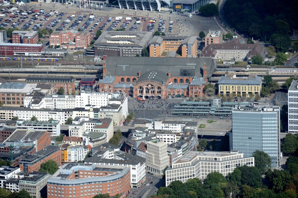 Bremen von oben - Hauptbahnhof der Deutschen Bahn in Bremen