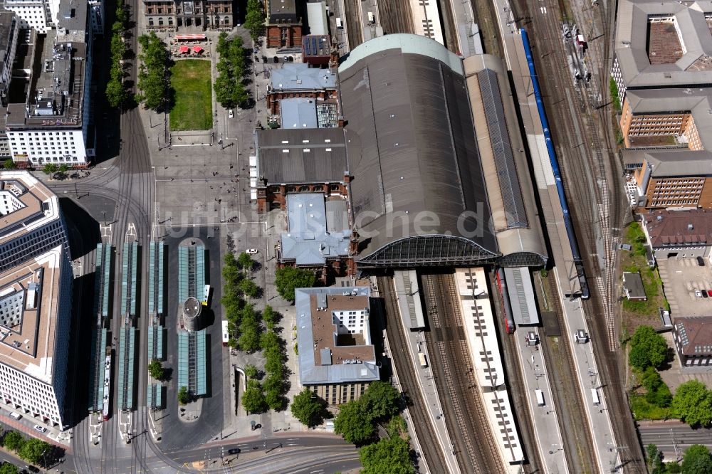 Luftaufnahme Bremen - Hauptbahnhof der Deutschen Bahn in Bremen, Deutschland