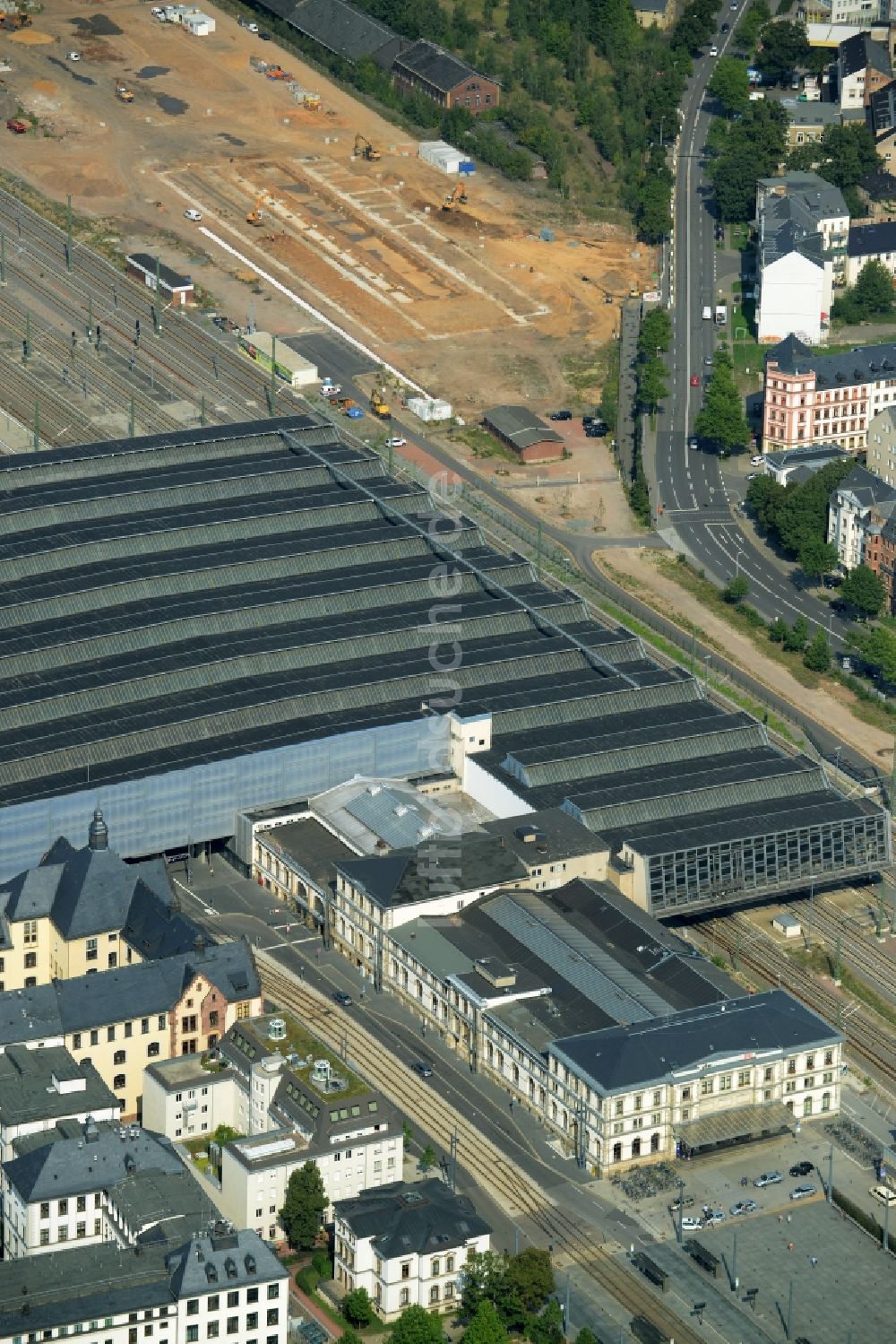 Luftaufnahme Chemnitz - Hauptbahnhof der Deutschen Bahn in Chemnitz im Bundesland Sachsen