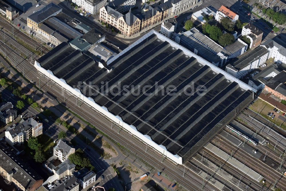 Luftaufnahme Chemnitz - Hauptbahnhof der Deutschen Bahn in Chemnitz im Bundesland Sachsen