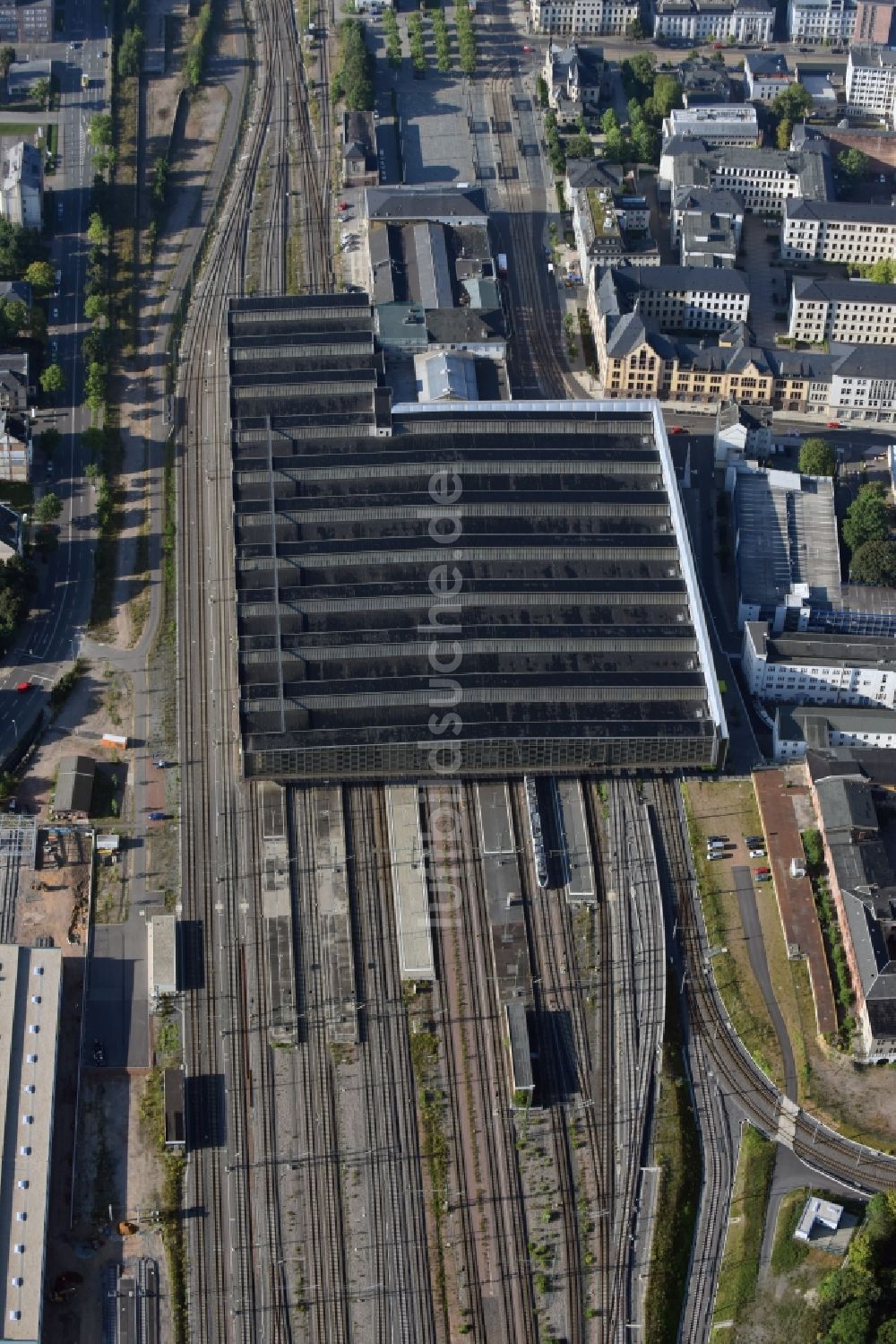 Luftbild Chemnitz - Hauptbahnhof der Deutschen Bahn in Chemnitz im Bundesland Sachsen