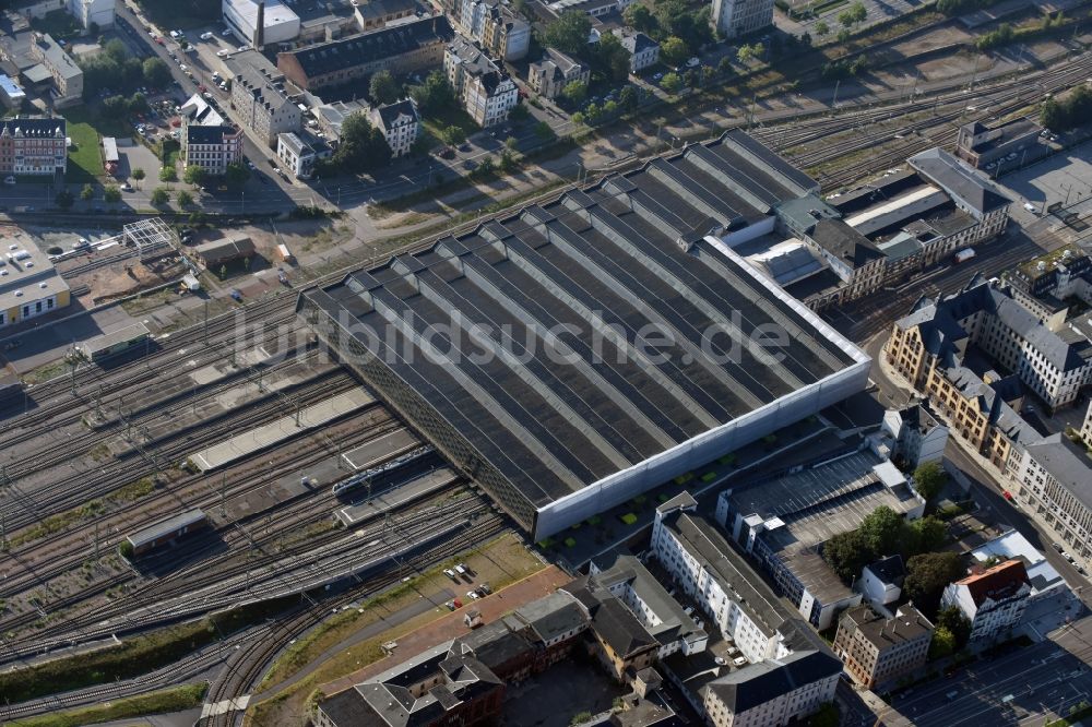 Chemnitz aus der Vogelperspektive: Hauptbahnhof der Deutschen Bahn in Chemnitz im Bundesland Sachsen