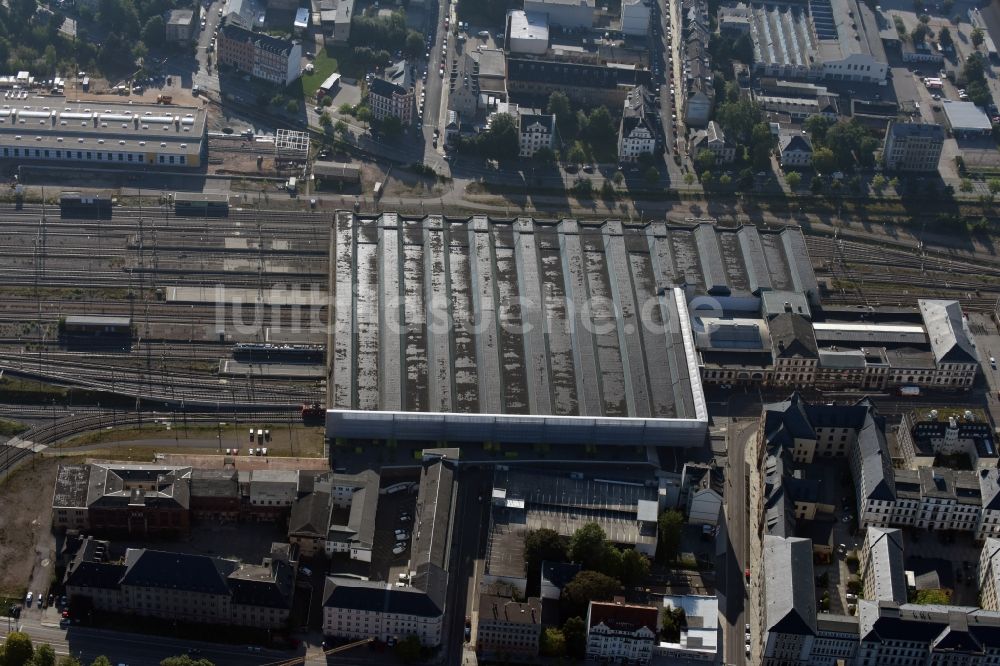 Luftbild Chemnitz - Hauptbahnhof der Deutschen Bahn in Chemnitz im Bundesland Sachsen