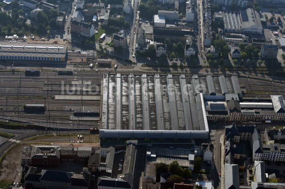 Luftaufnahme Chemnitz - Hauptbahnhof der Deutschen Bahn in Chemnitz im Bundesland Sachsen