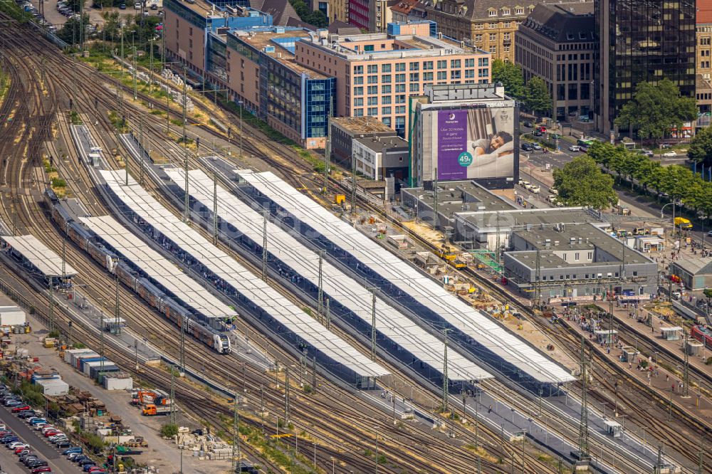 Luftaufnahme Dortmund - Hauptbahnhof der Deutschen Bahn in Dortmund im Bundesland Nordrhein-Westfalen, Deutschland