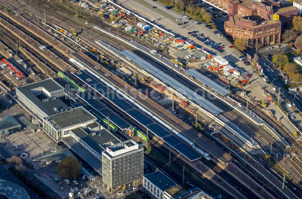 Luftaufnahme Dortmund - Hauptbahnhof der Deutschen Bahn in Dortmund im Bundesland Nordrhein-Westfalen, Deutschland