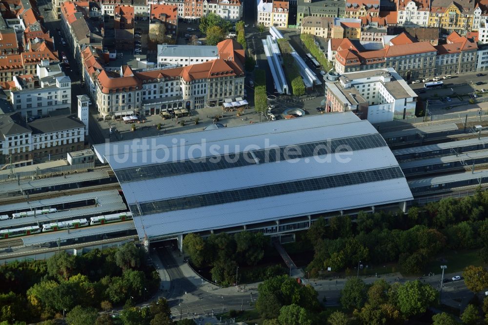 Luftbild Erfurt - Hauptbahnhof der Deutschen Bahn in Erfurt im Bundesland Thüringen