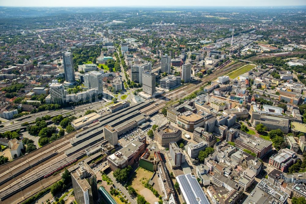 Luftaufnahme Essen - Hauptbahnhof der Deutschen Bahn in Essen im Bundesland Nordrhein-Westfalen