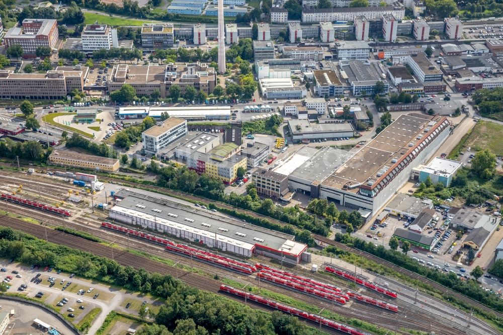 Essen von oben - Hauptbahnhof der Deutschen Bahn in Essen im Bundesland Nordrhein-Westfalen - NRW, Deutschland