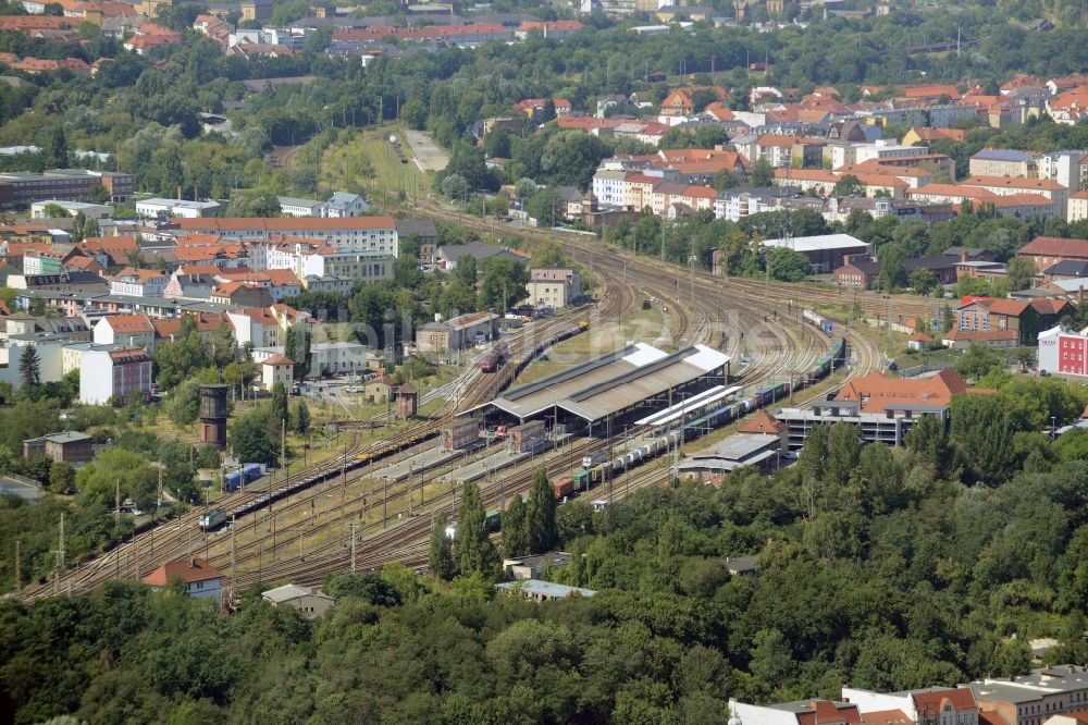 Frankfurt (Oder) aus der Vogelperspektive: Hauptbahnhof der Deutschen Bahn in Frankfurt (Oder) im Bundesland Brandenburg