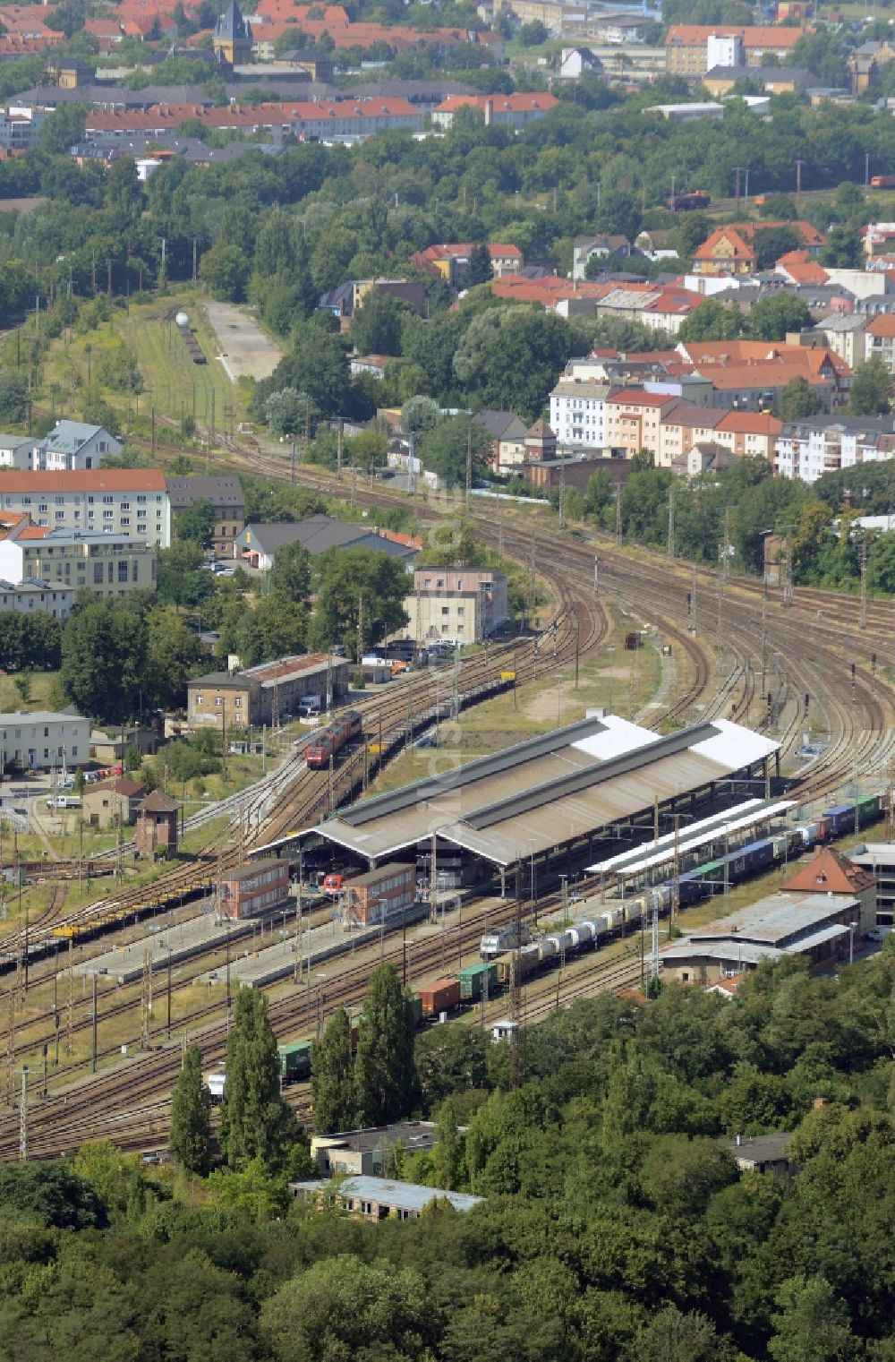 Luftbild Frankfurt (Oder) - Hauptbahnhof der Deutschen Bahn in Frankfurt (Oder) im Bundesland Brandenburg