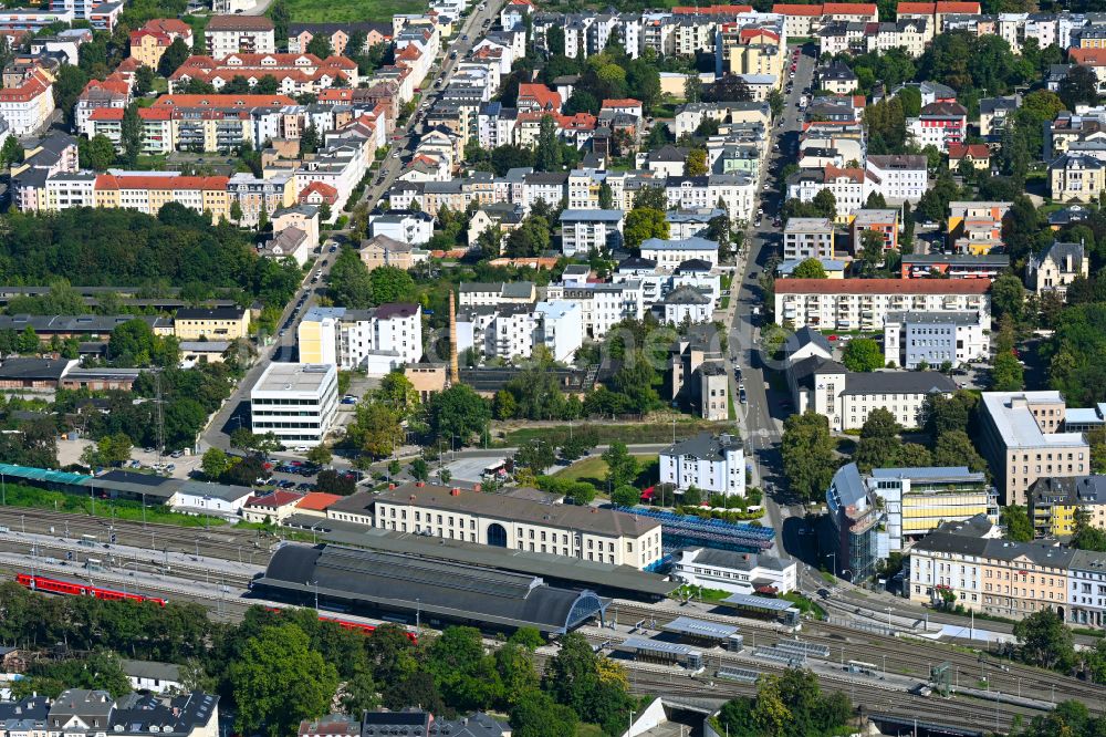 Luftbild Gera - Hauptbahnhof der Deutschen Bahn in Gera im Bundesland Thüringen, Deutschland