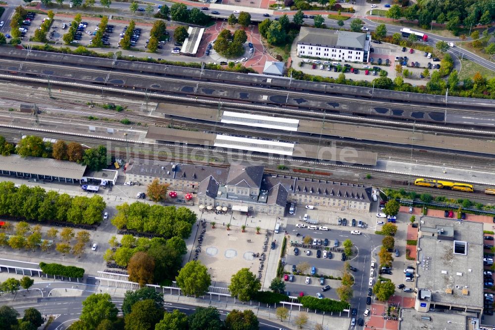 Göttingen von oben - Hauptbahnhof der Deutschen Bahn in Göttingen im Bundesland , Deutschland