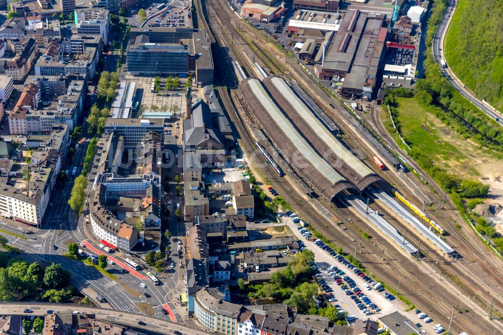 Luftbild Hagen - Hauptbahnhof der Deutschen Bahn in Hagen im Bundesland Nordrhein-Westfalen