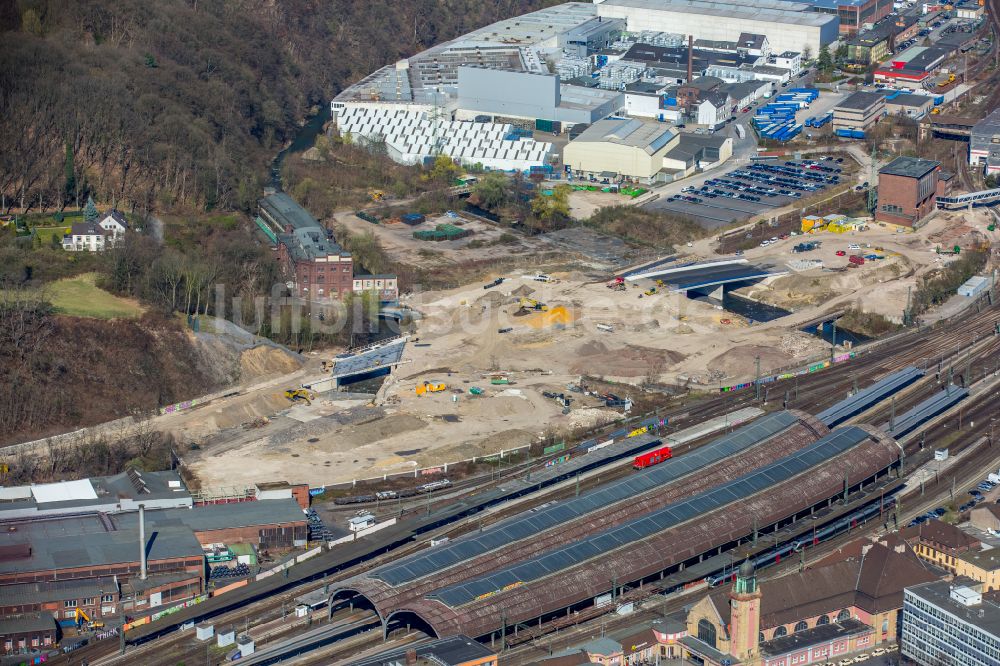 Hagen von oben - Hauptbahnhof der Deutschen Bahn in Hagen im Bundesland Nordrhein-Westfalen, Deutschland