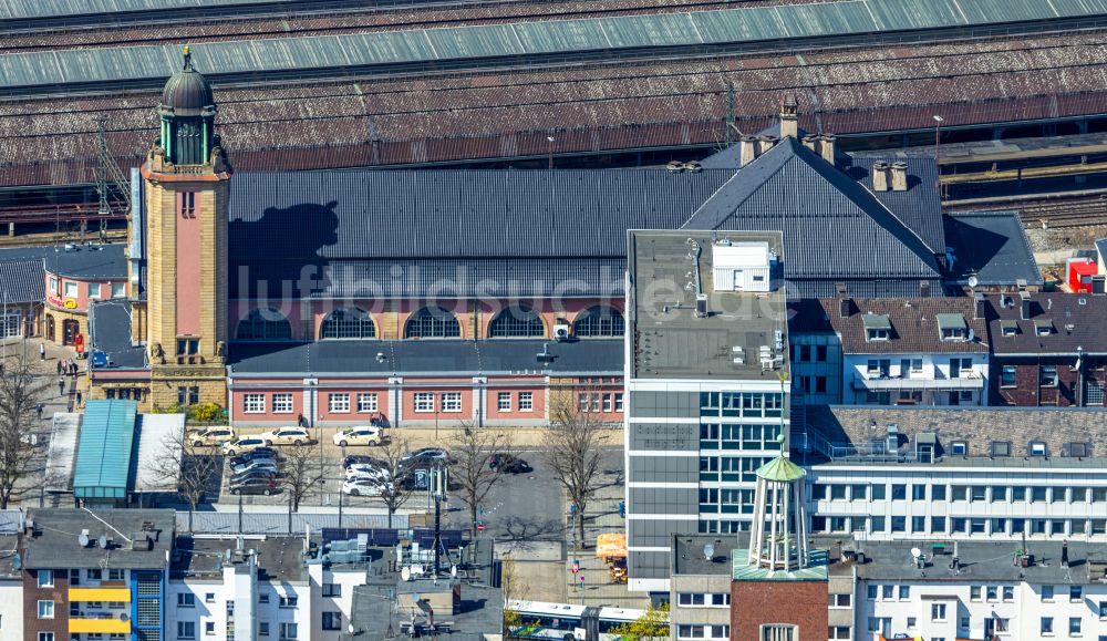 Hagen von oben - Hauptbahnhof der Deutschen Bahn in Hagen im Bundesland Nordrhein-Westfalen, Deutschland