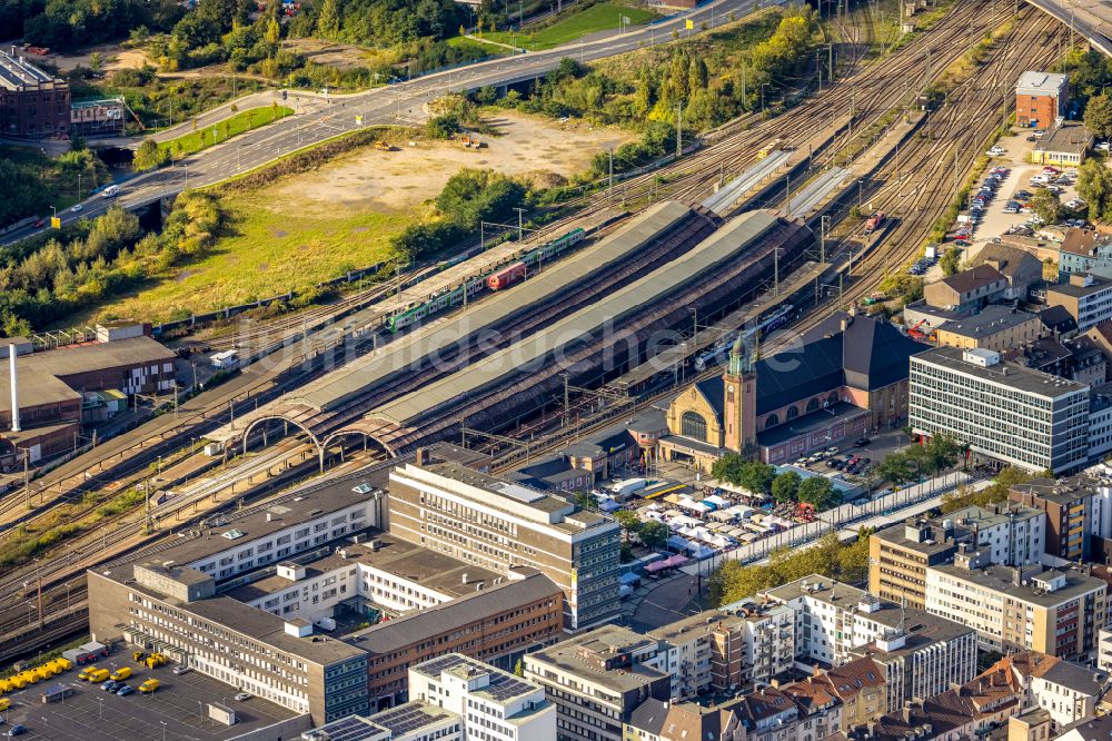 Luftbild Hagen - Hauptbahnhof der Deutschen Bahn in Hagen im Bundesland Nordrhein-Westfalen, Deutschland