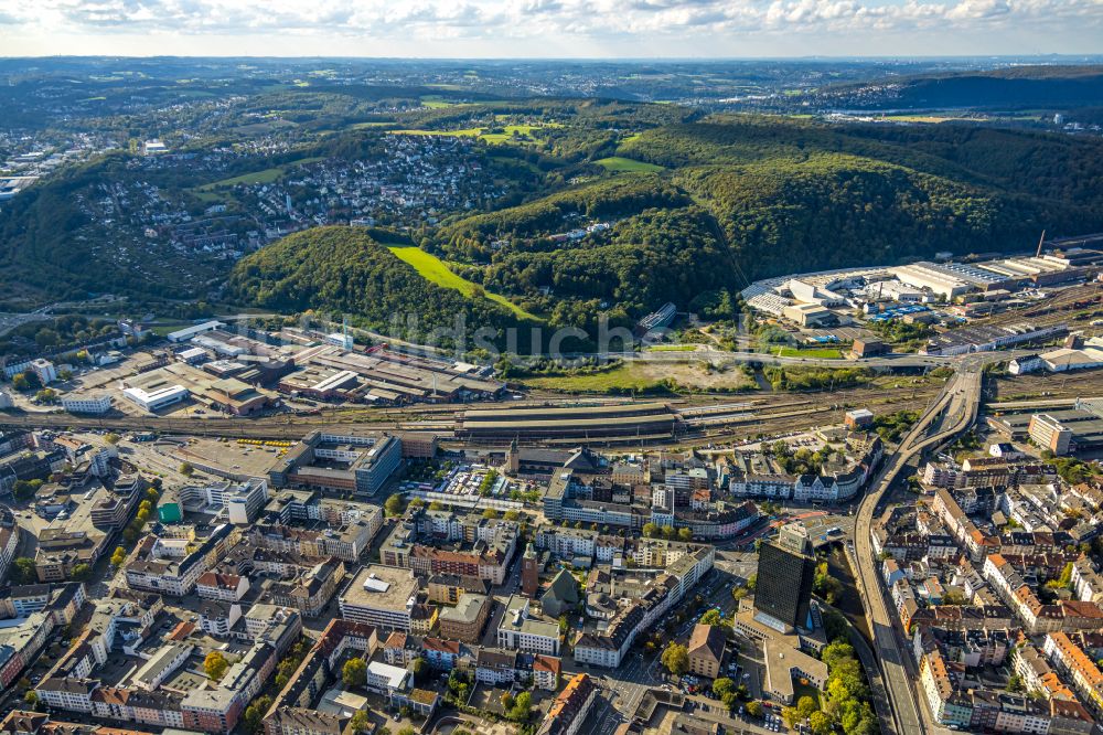 Luftbild Hagen - Hauptbahnhof der Deutschen Bahn in Hagen im Bundesland Nordrhein-Westfalen, Deutschland