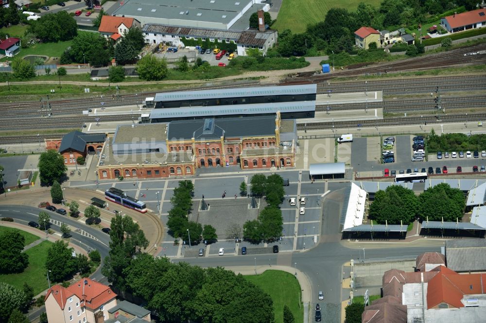 Halberstadt aus der Vogelperspektive: Hauptbahnhof der Deutschen Bahn in Halberstadt im Bundesland Sachsen-Anhalt