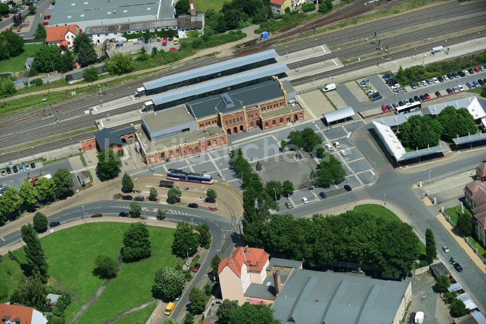 Luftbild Halberstadt - Hauptbahnhof der Deutschen Bahn in Halberstadt im Bundesland Sachsen-Anhalt