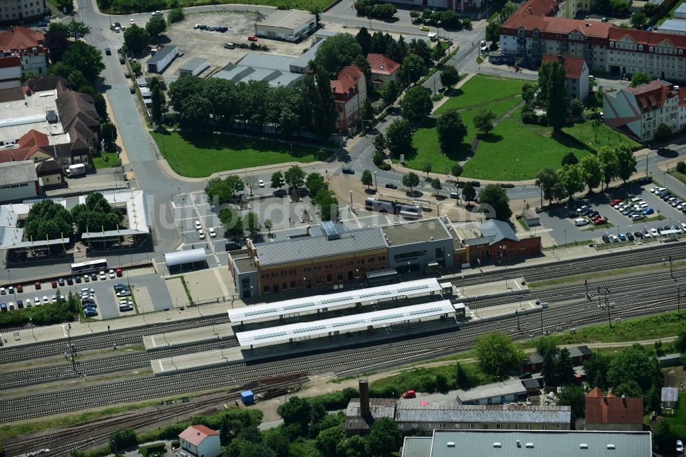 Halberstadt von oben - Hauptbahnhof der Deutschen Bahn in Halberstadt ...