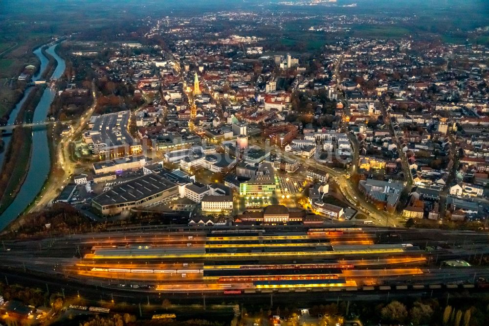 Luftbild Hamm - Hauptbahnhof der Deutschen Bahn in Hamm im Bundesland Nordrhein-Westfalen, Deutschland