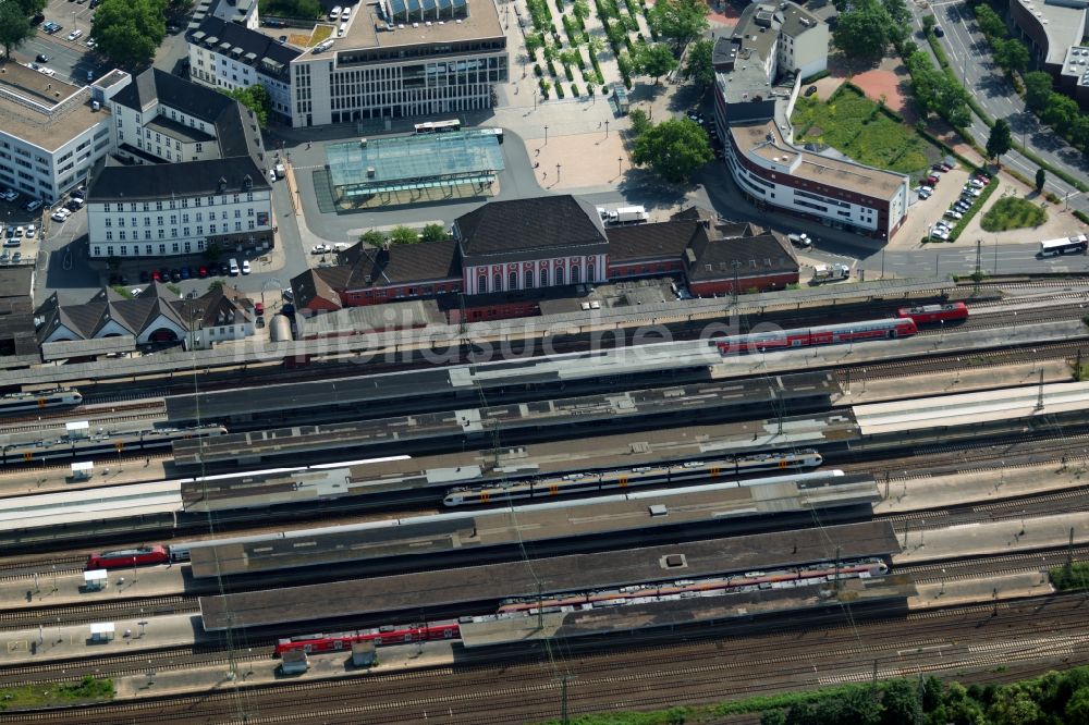 Luftbild Hamm - Hauptbahnhof der Deutschen Bahn in Hamm im Bundesland Nordrhein-Westfalen, Deutschland