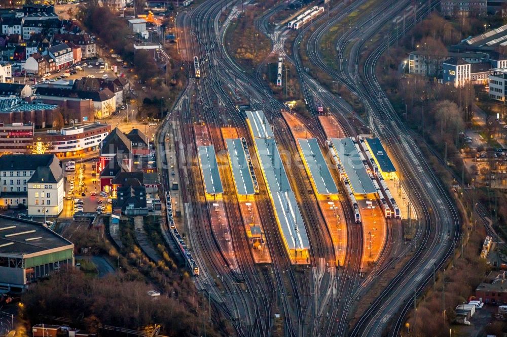 Hamm von oben - Hauptbahnhof der Deutschen Bahn in Hamm im Bundesland Nordrhein-Westfalen, Deutschland