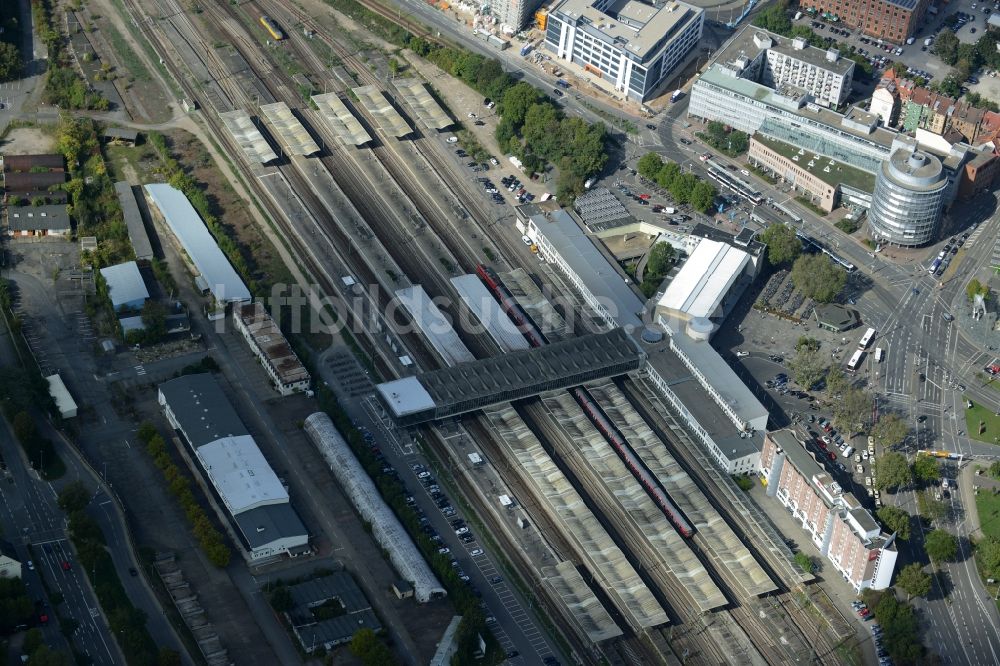 Luftbild Heidelberg - Hauptbahnhof der Deutschen Bahn in Heidelberg im Bundesland Baden-Württemberg