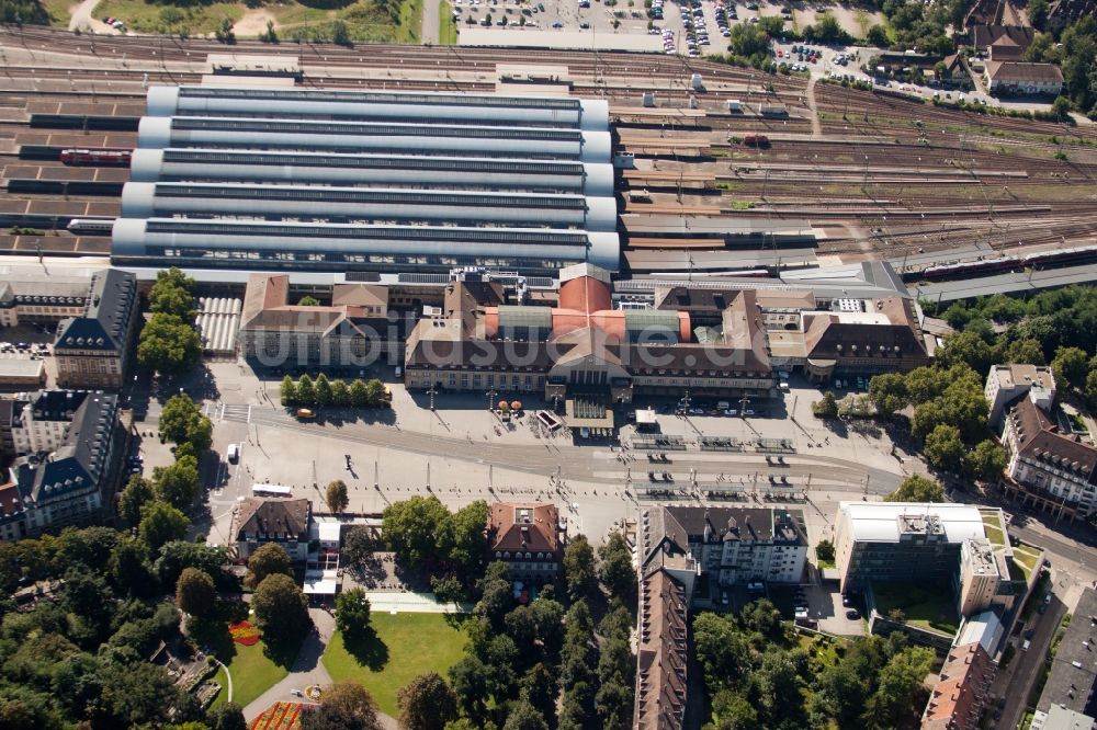 Luftbild Karlsruhe - Hauptbahnhof der Deutschen Bahn in Karlsruhe im Bundesland Baden-Württemberg