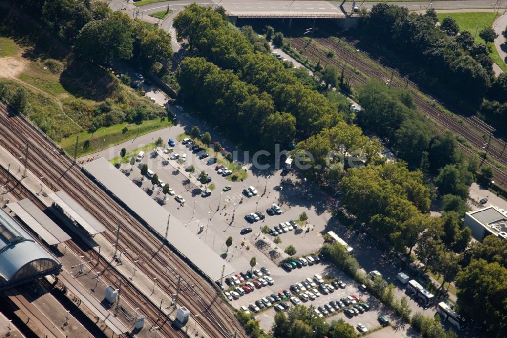 Luftbild Karlsruhe - Hauptbahnhof der Deutschen Bahn in Karlsruhe im Bundesland Baden-Württemberg