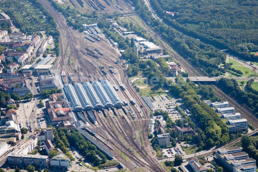 Luftbild Karlsruhe - Hauptbahnhof der Deutschen Bahn in Karlsruhe im Bundesland Baden-Württemberg