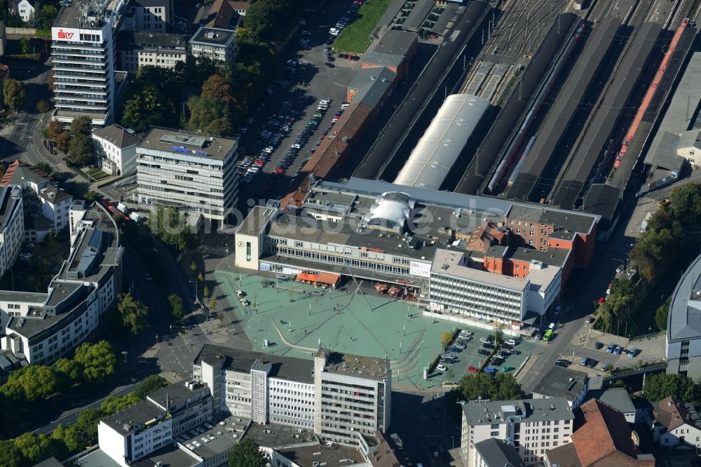 Luftbild Kassel - Hauptbahnhof der Deutschen Bahn in Kassel im Bundesland Hessen