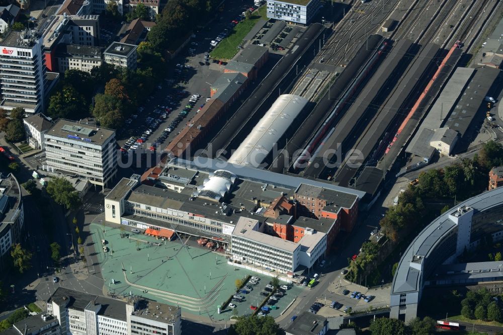 Luftaufnahme Kassel - Hauptbahnhof der Deutschen Bahn in Kassel im Bundesland Hessen