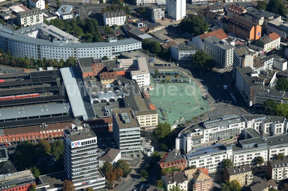 Luftbild Kassel - Hauptbahnhof der Deutschen Bahn in Kassel im Bundesland Hessen