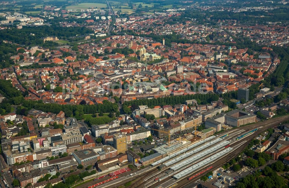 Luftbild Münster - Hauptbahnhof der Deutschen Bahn in Münster im Bundesland Nordrhein-Westfalen