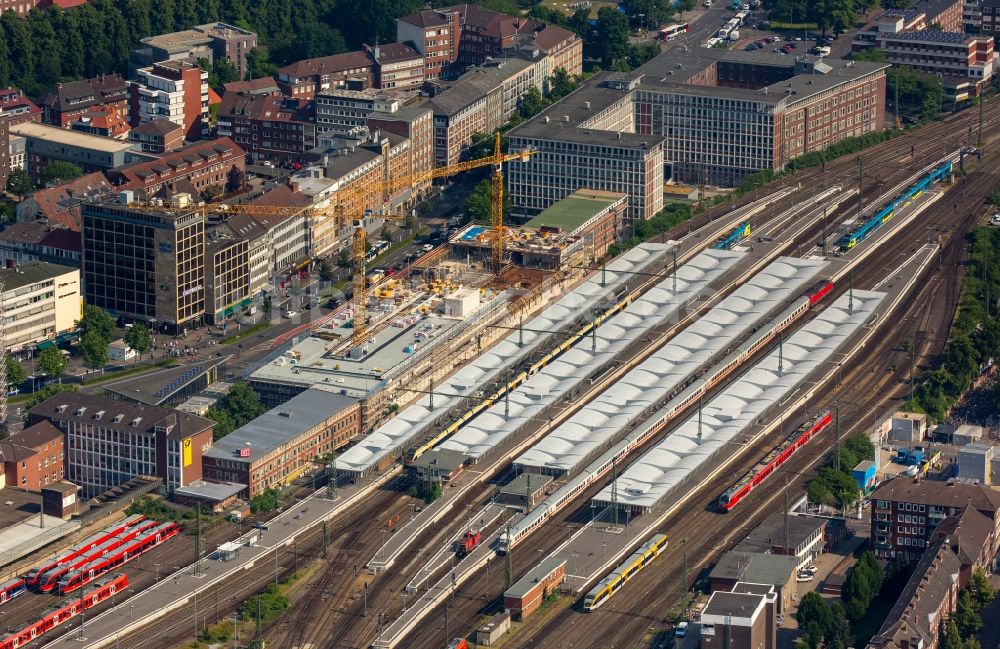 Luftaufnahme Münster - Hauptbahnhof der Deutschen Bahn in Münster im Bundesland Nordrhein-Westfalen