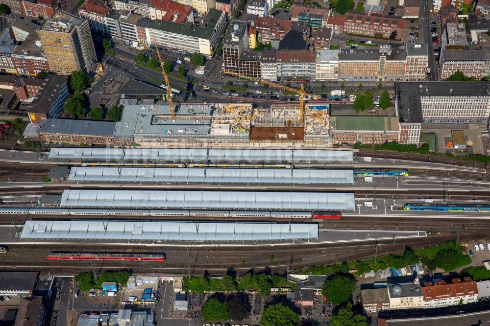 Luftaufnahme Münster - Hauptbahnhof der Deutschen Bahn in Münster im Bundesland Nordrhein-Westfalen