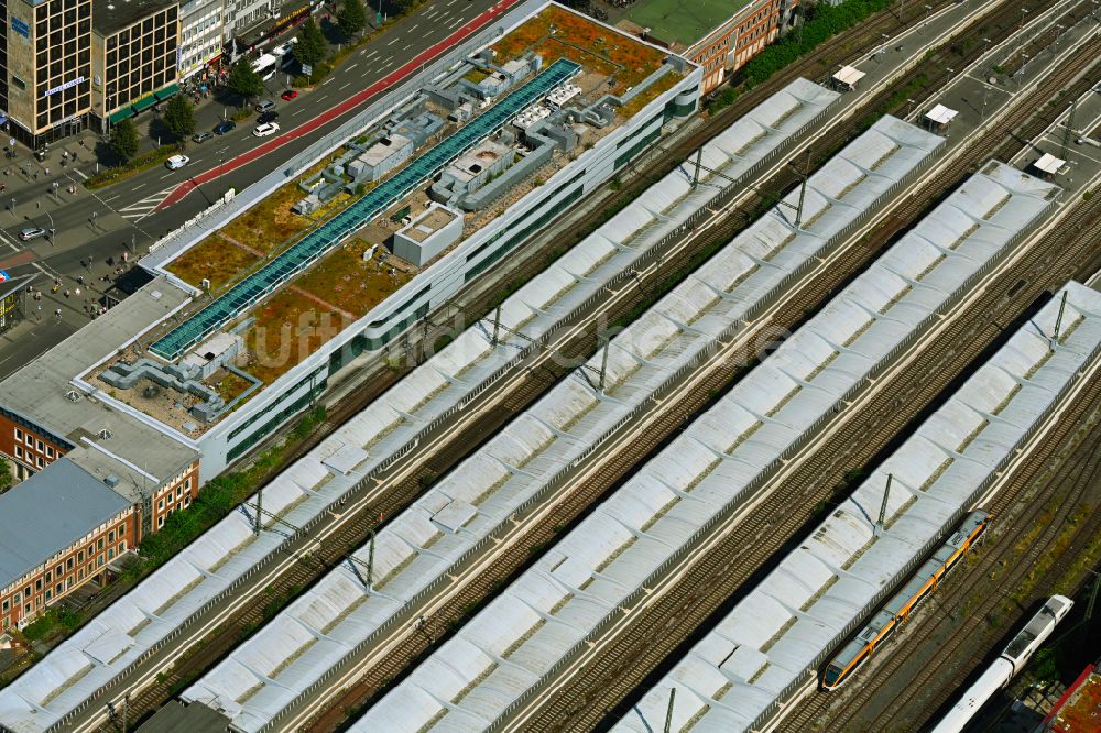 Luftbild Münster - Hauptbahnhof der Deutschen Bahn in Münster im Bundesland Nordrhein-Westfalen, Deutschland