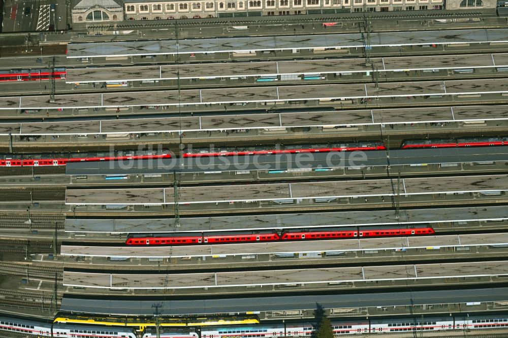 Luftbild Nürnberg - Hauptbahnhof der Deutschen Bahn in Nürnberg im Bundesland Bayern, Deutschland