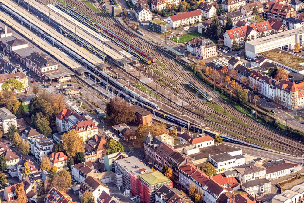 Luftbild Offenburg - Hauptbahnhof der Deutschen Bahn in Offenburg im Bundesland Baden-Württemberg