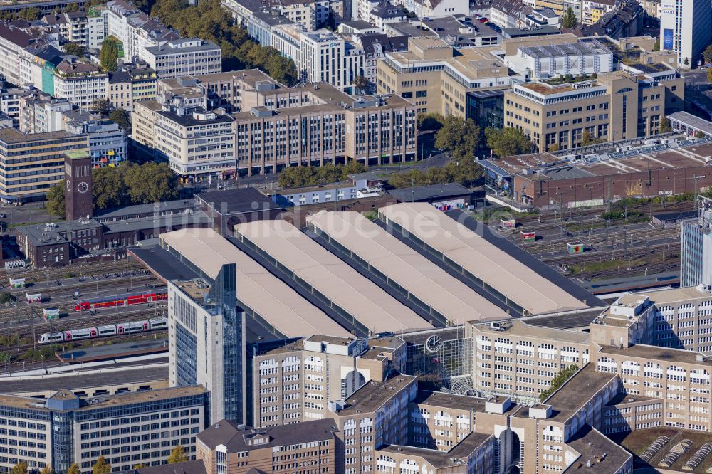 Luftbild Düsseldorf - Hauptbahnhof der Deutschen Bahn im Ortsteil Oberbilk in Düsseldorf im Bundesland Nordrhein-Westfalen, Deutschland